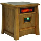 Lifesmart Corp Lifelux Series Ultimate 8 Element Extra Large Room Infrared Heater W Air Ionizer System Deluxe Wood Cabinet Remote